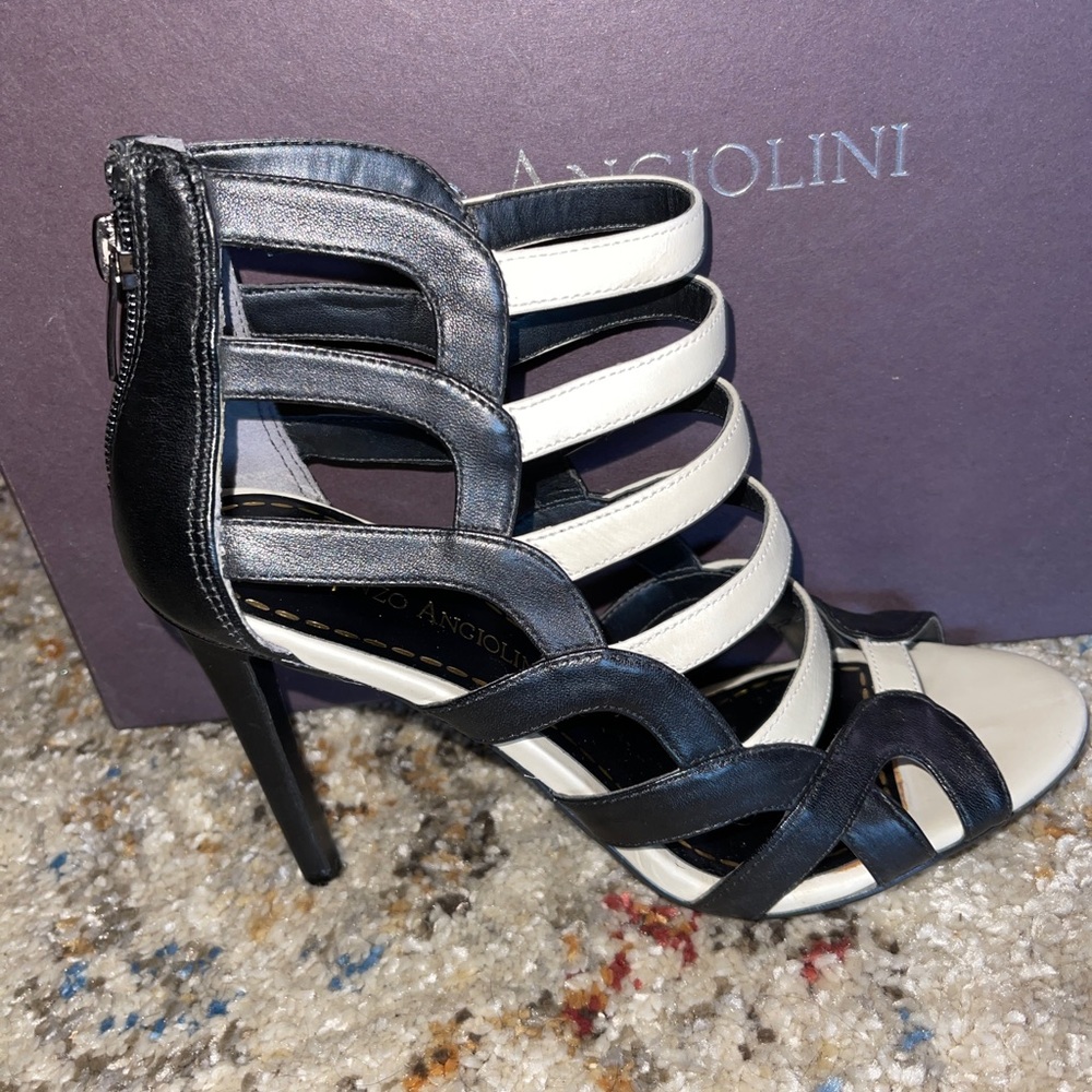 New in box  4” black & cream heels by Enzo Angiolni (1 owner no resale)